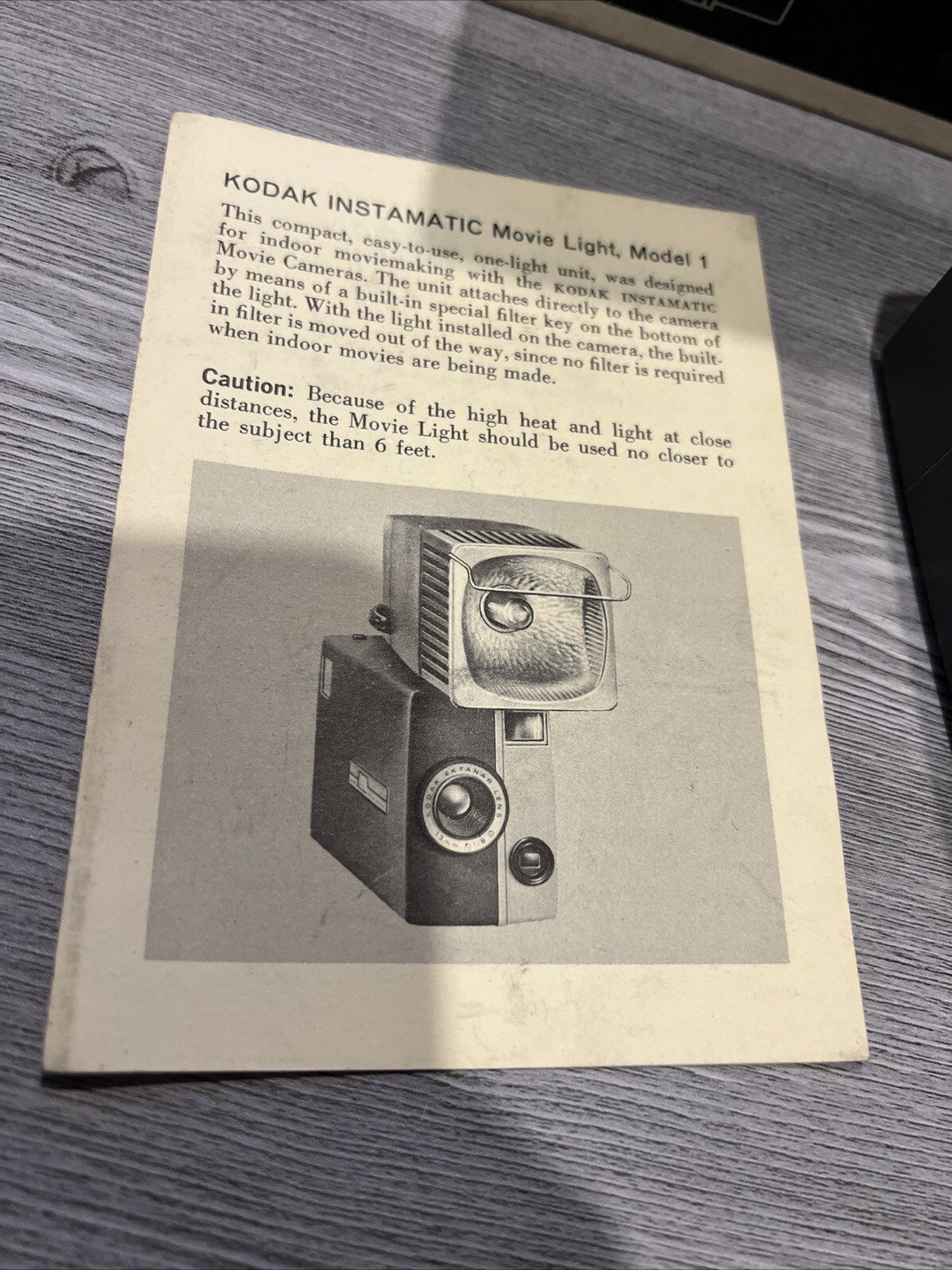 Kodak Instamatic Movie Studio Light Model 1 Original Box And Istructions