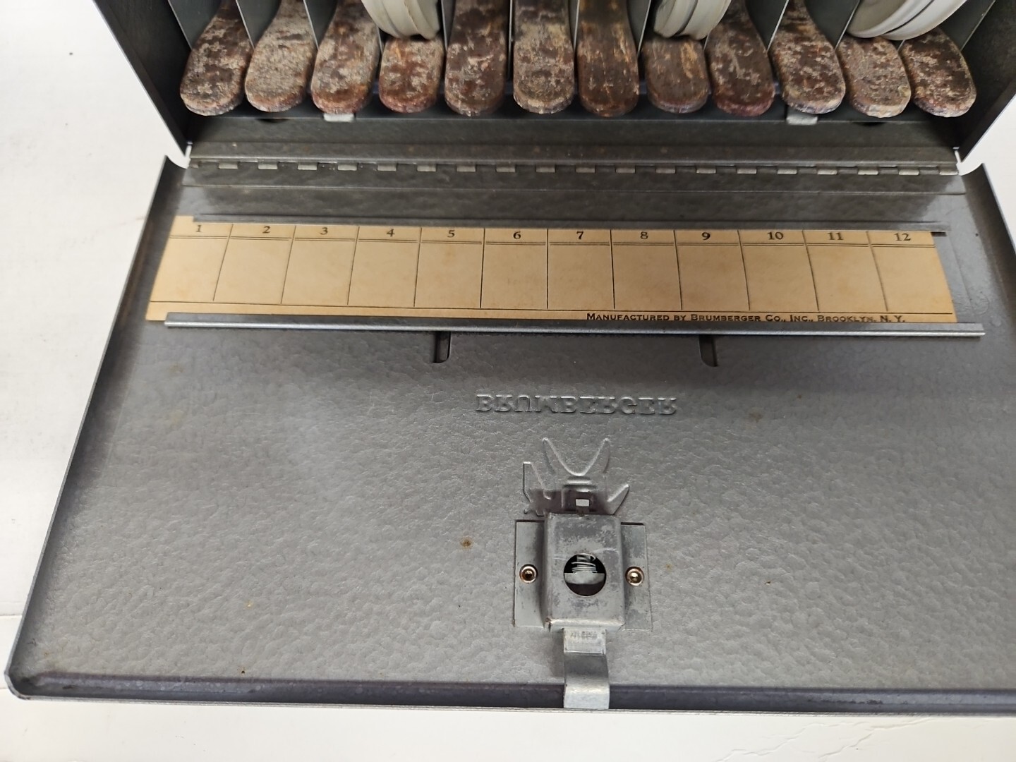 Brumberger Vintage Metal Film Can Storage Case Box with Three Film Containers