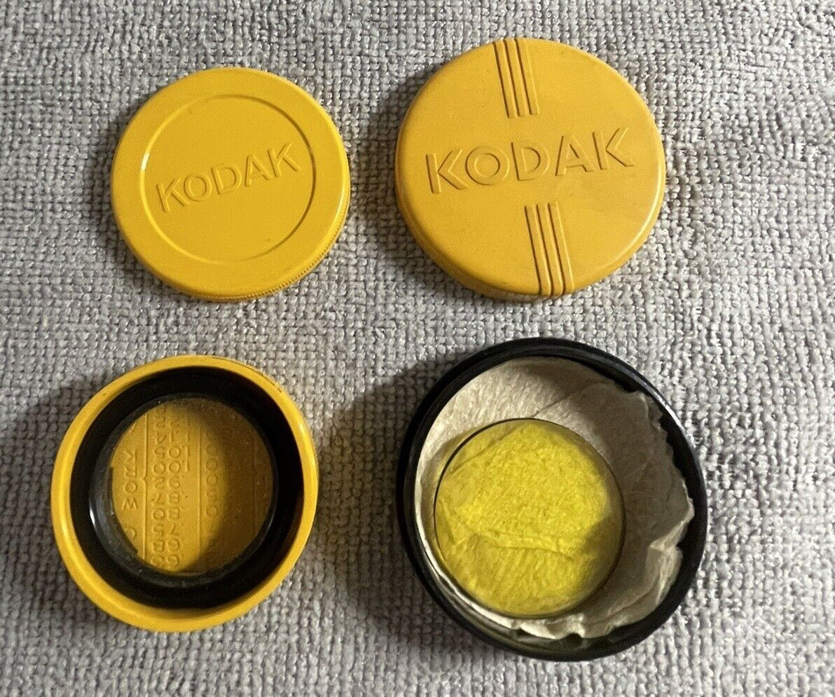Vintage Eastman Kodak Portrait Attachment Lens No. 7A & Yellow Lens – set of 2