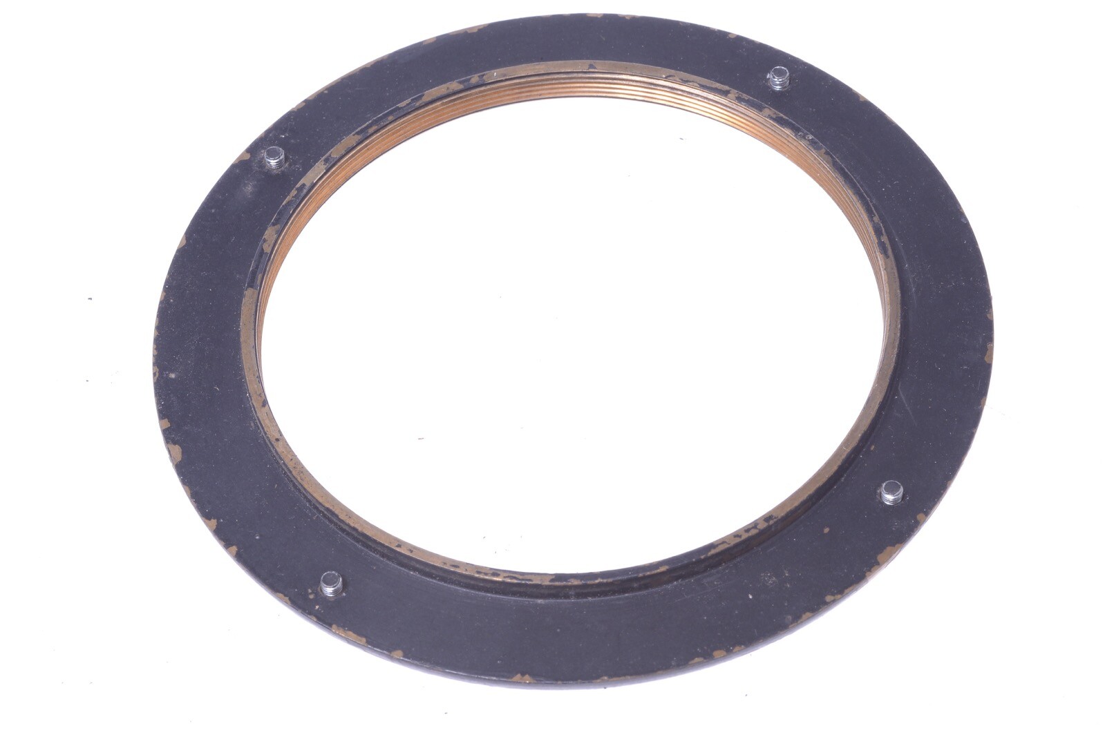 ✅ ANTIQUE BRASS FLANGE 89MM SCREW THREAD LENS W/ SCREWS