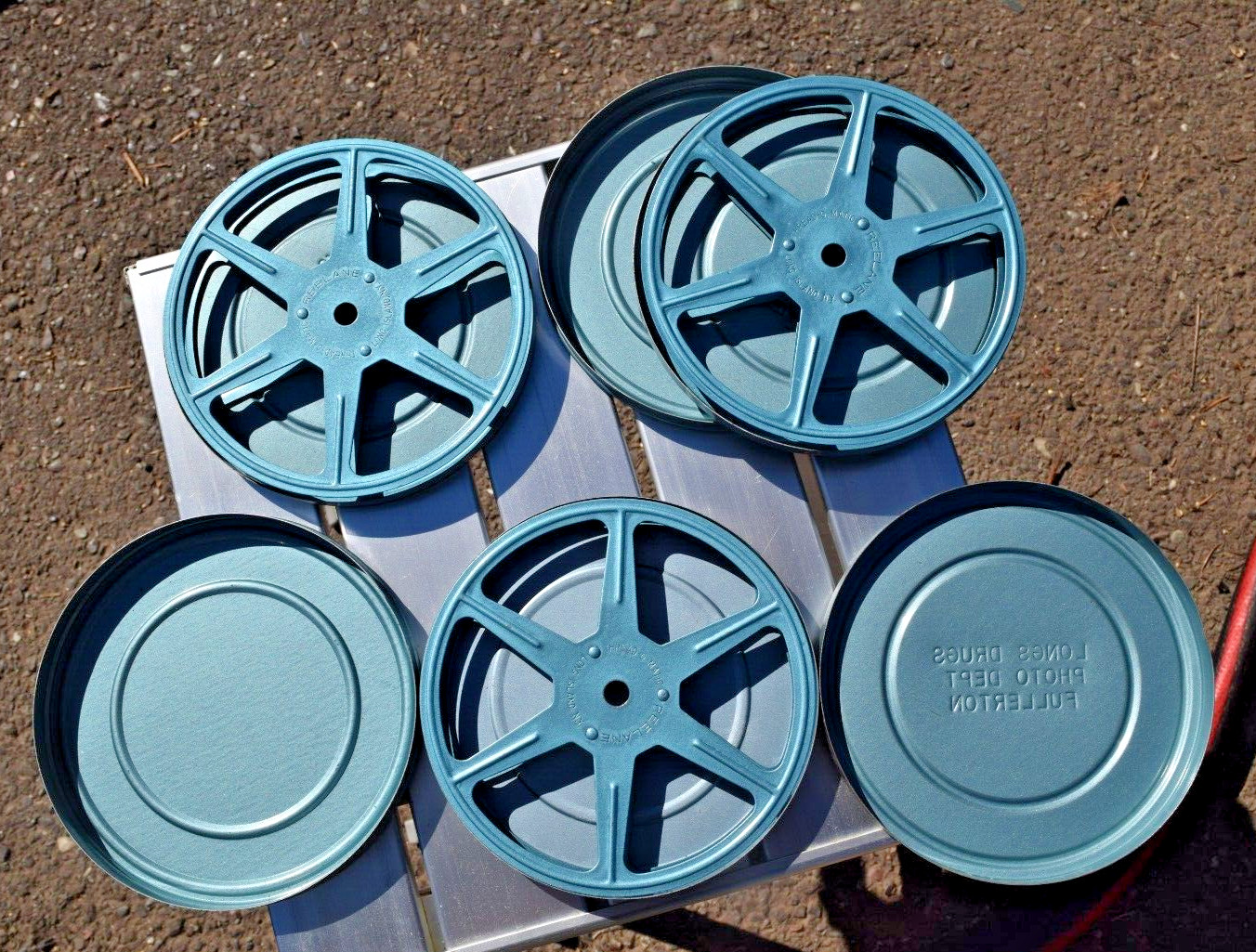 LOT of 3 Vintage 8mm Reels & Tins Longs Drugs Fullerton, CA Remarkably Clean