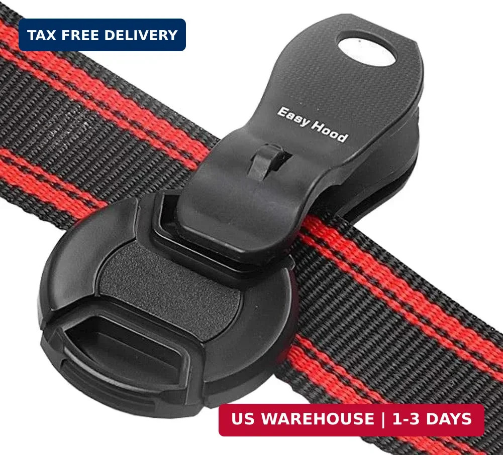 Easy Hood Clip-On Lens Cap Keeper, Anti Lost Camera Lens Cap Holder Strap Keeper