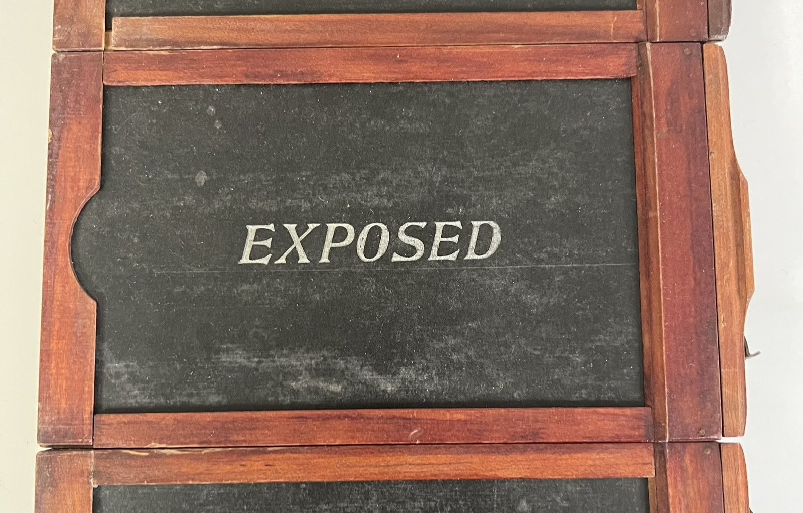 Set of 4 Vintage Wooden Double Draw Slide Exposure Photography Frames