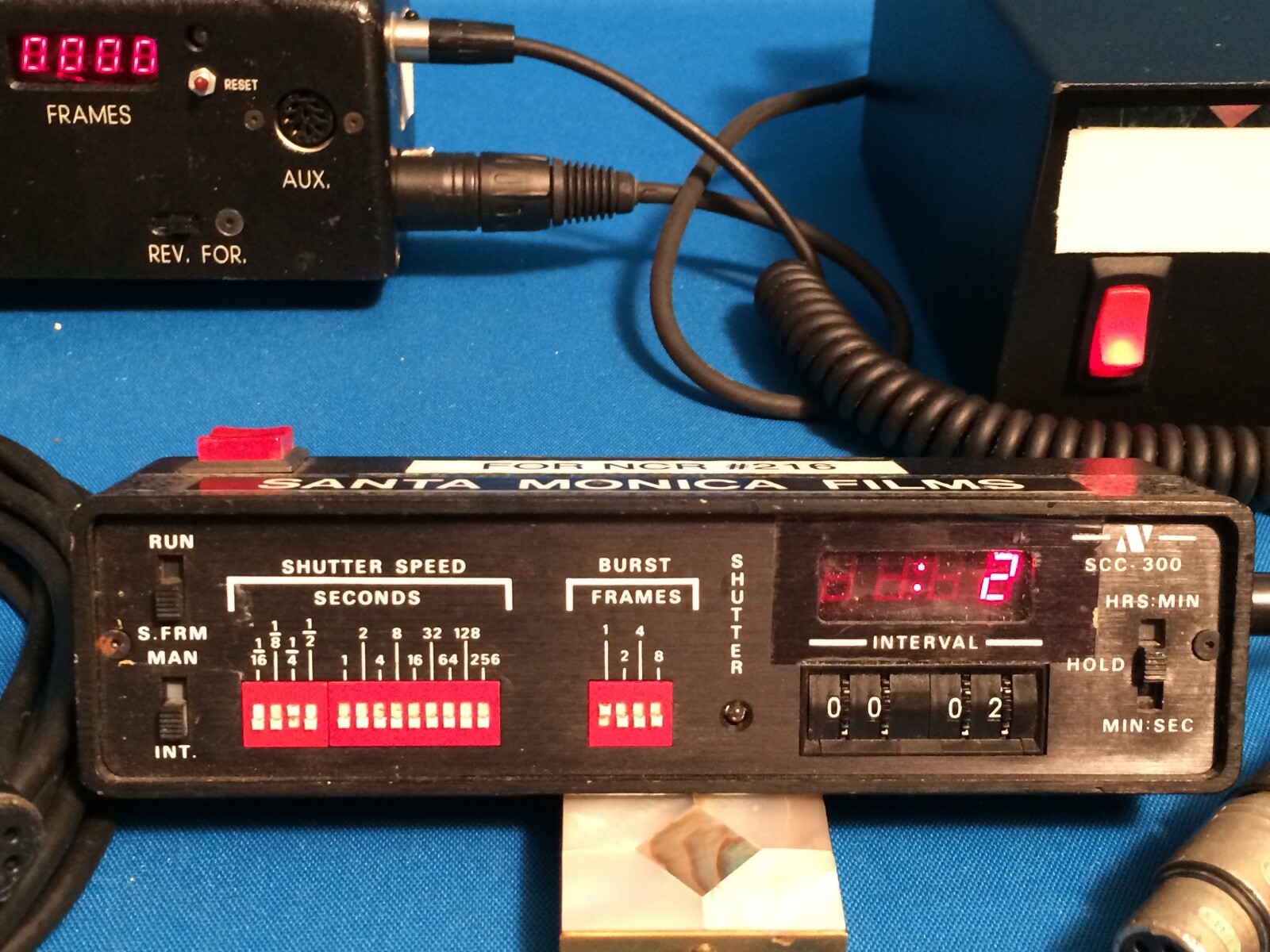 NORRIS TIME-LAPSE INTERVALOMETER-CONTROLLER/MOTOR for 35mm MITCHELL MOVIE-CAMERA