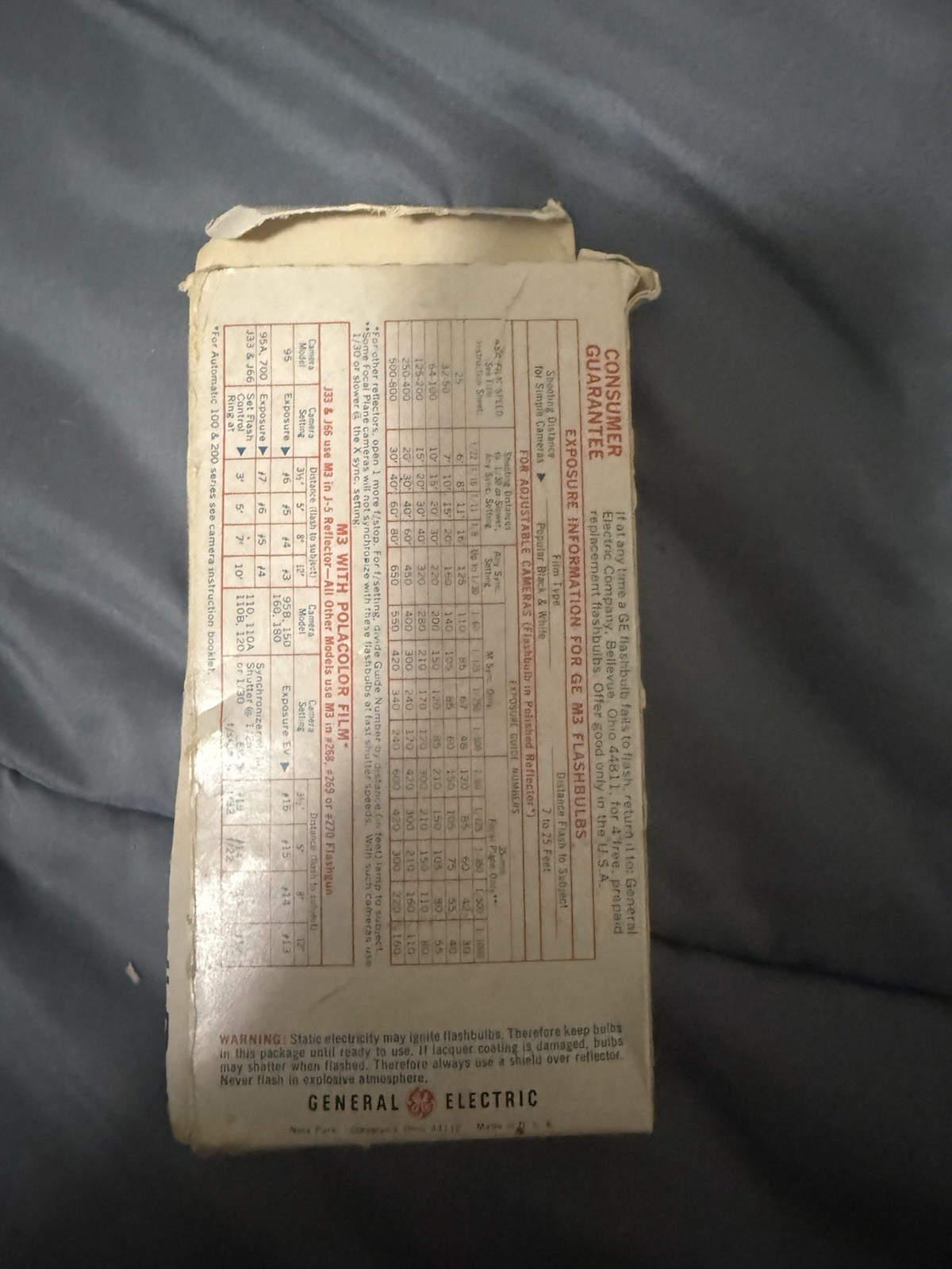 Vintage GE M3 8 Clear Flashbulbs Camera Flash Bulbs