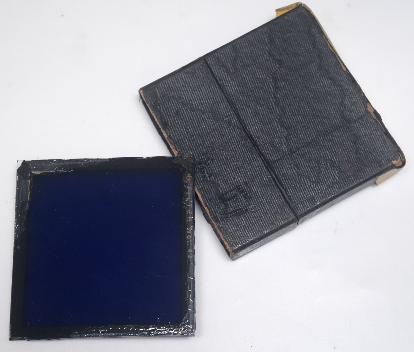 Kodak C #49 BLUE 3in/7.6cm Glass Square Wratten Filter Vintage Photo Accessory