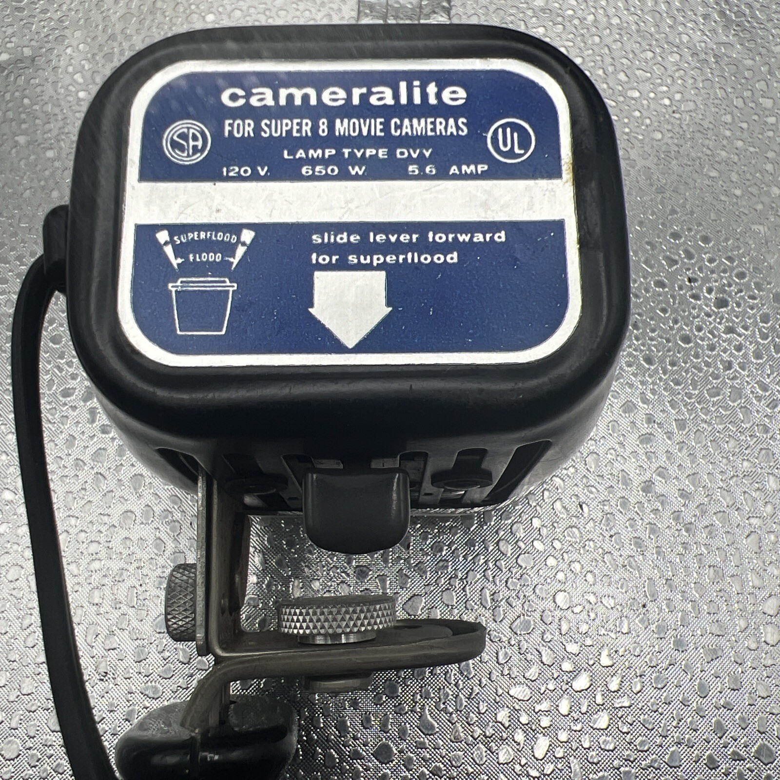 Vintage 1960-70s Cameralite Acme-Lite Movie Camera Light Super 8 Orig Bulb WORKS