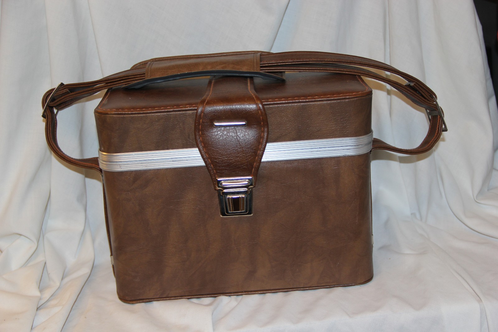 Vintage Hard Brown Camera Case With Shoulder Strap