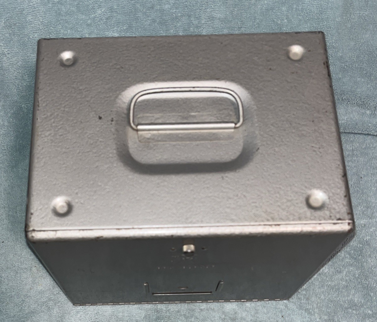 Vintage Brumberger 8mm 12 Reel Holder 7” Steel Storage Case 1950s
