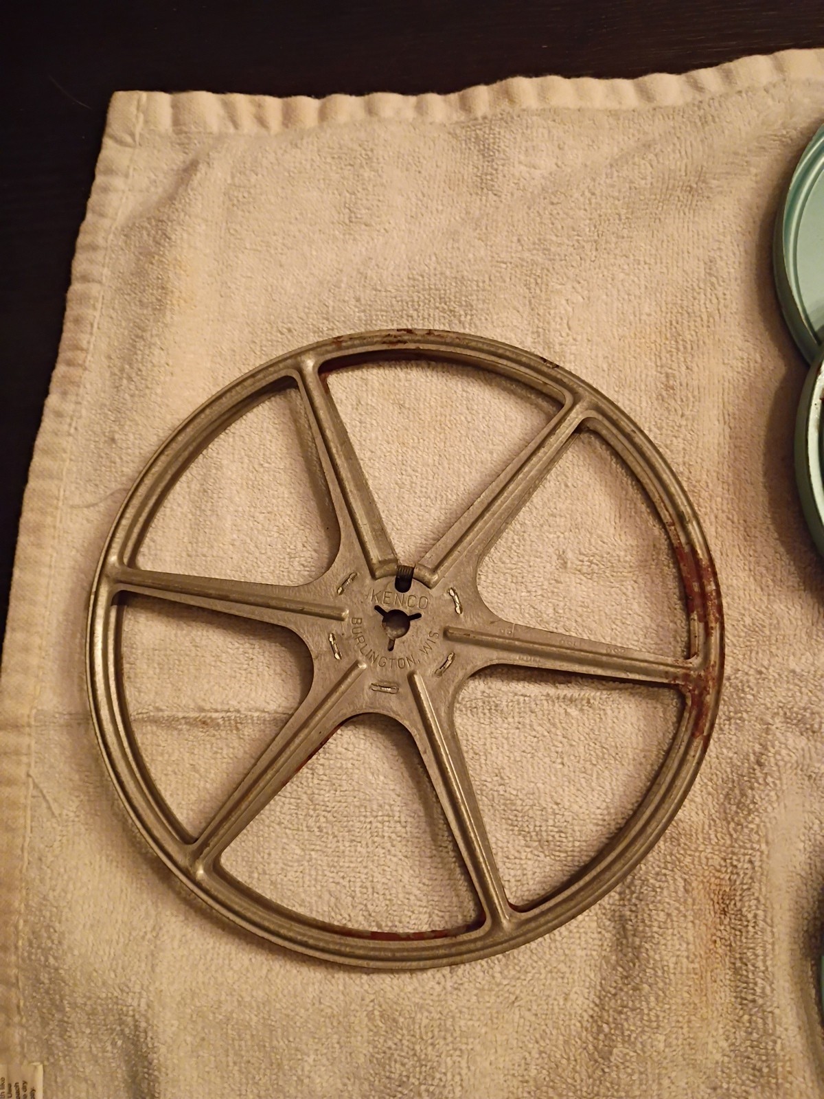 Vintage Empty Film Reels And Canisters 7in And 5in. Kenco And Reelane