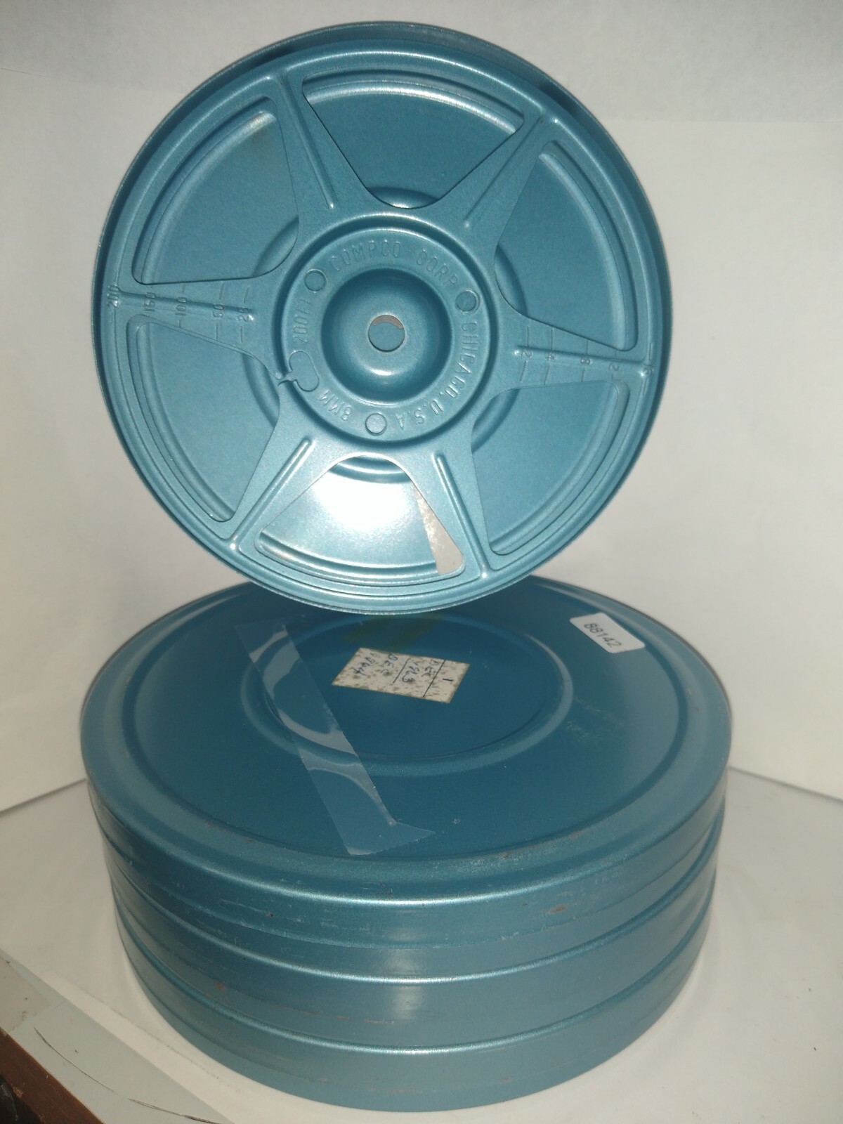 Lot of 4 Vintage Compco Corp Chicago USA 200Ft 8mm Metal Film Canasters