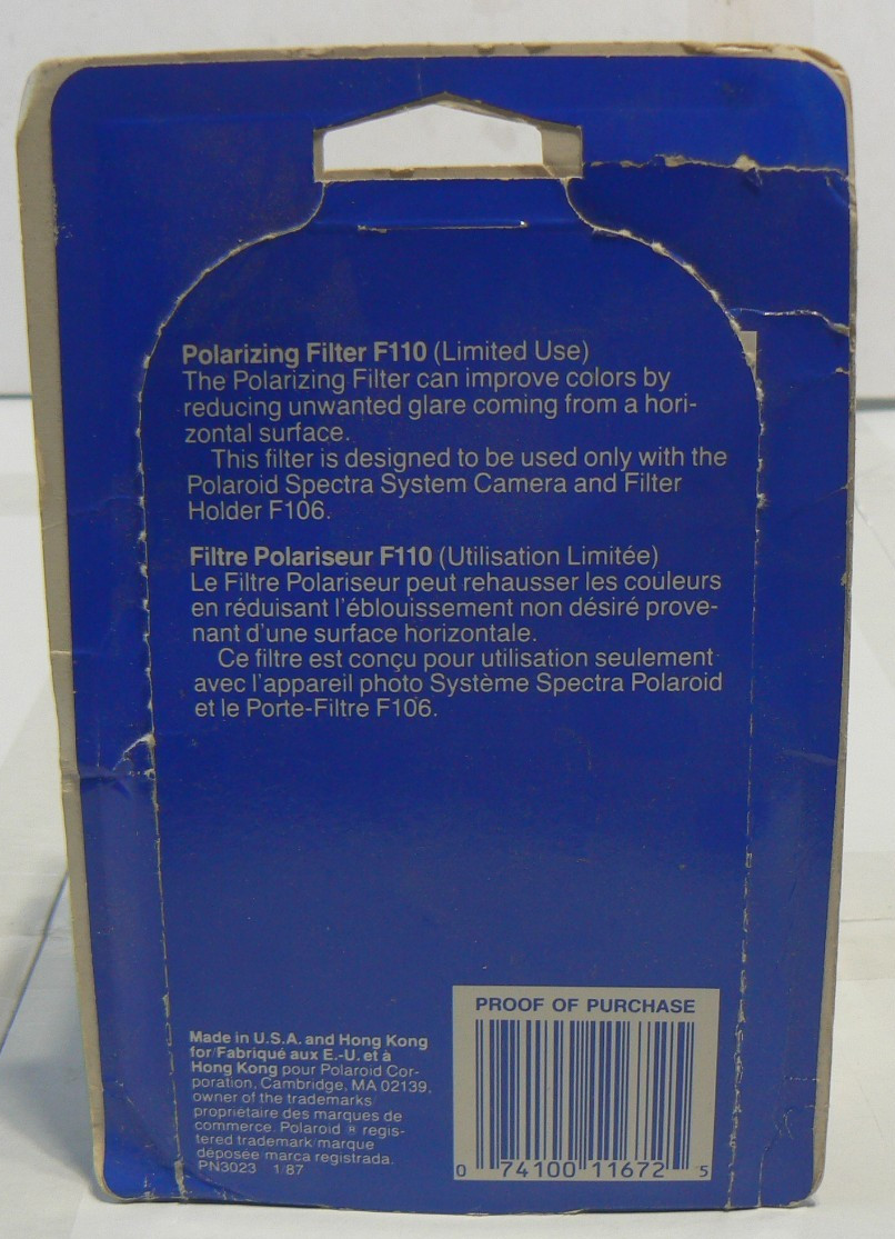 Polaroid Creative Effects Polarizing Filter F110 for Spectra System Camera