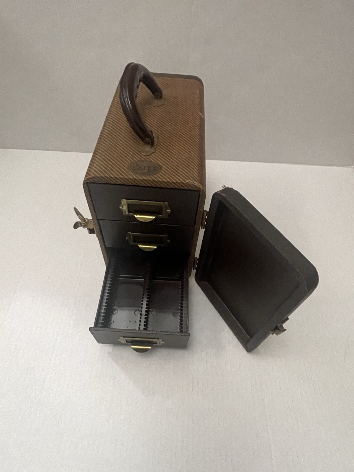 Vintage 1950s BARNETT & JAFFE 35 mm Slide Holder Case with 3 Drawers (BAJA)