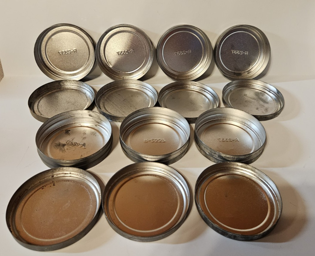 Vintage Film Canister Tin Metal Lot of 7 #R-2337 EMPTY 3.75″ D.