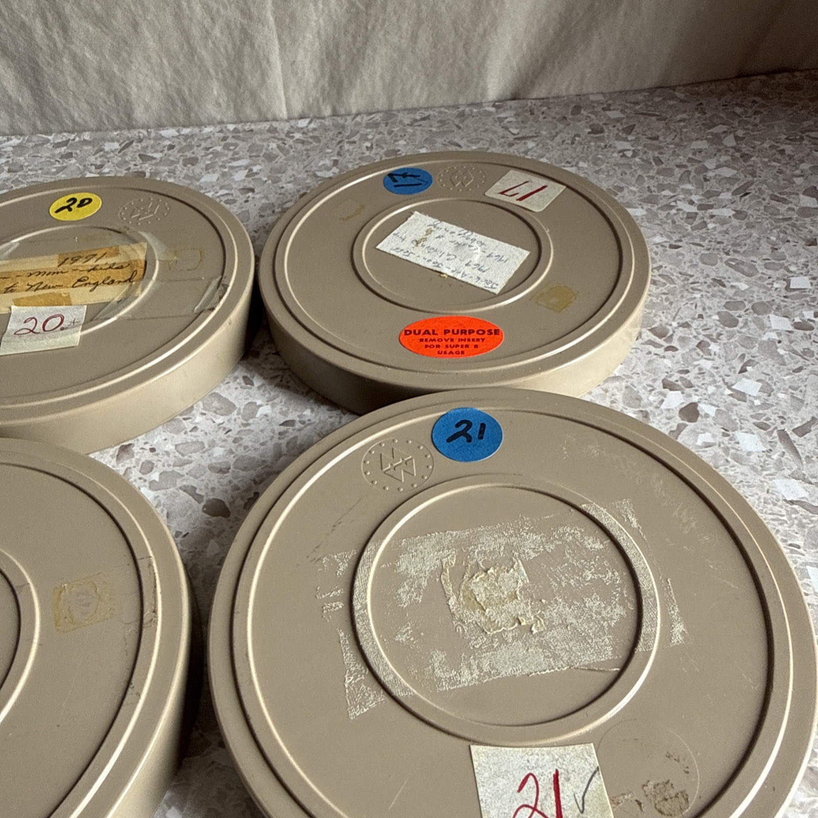 Vintage Plastic 8mm and Reel & Case 5.25” Lot Of 4