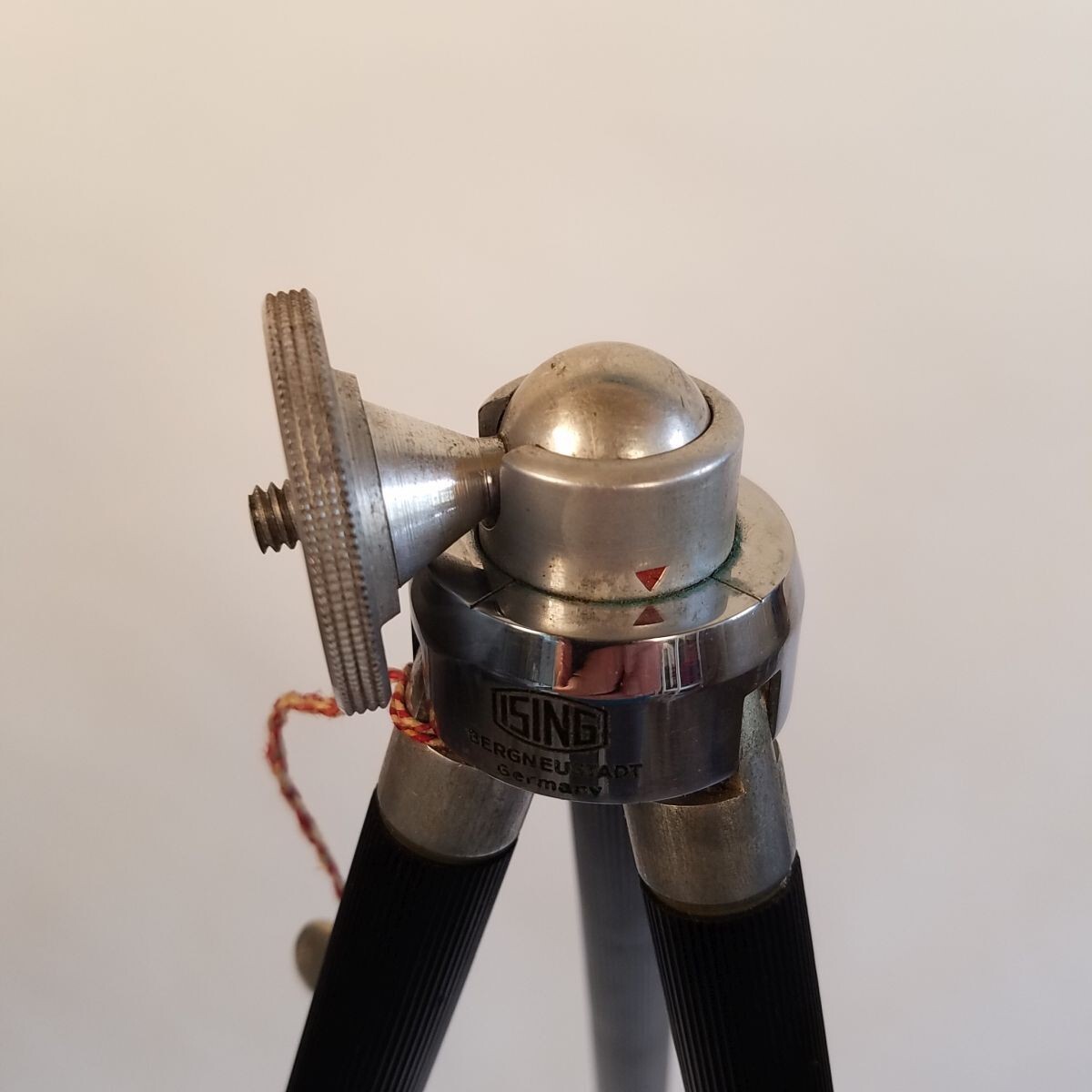 Vintage Ising Telescoping Brass Leg Tripod Original Case Germany 47″ 6 Section
