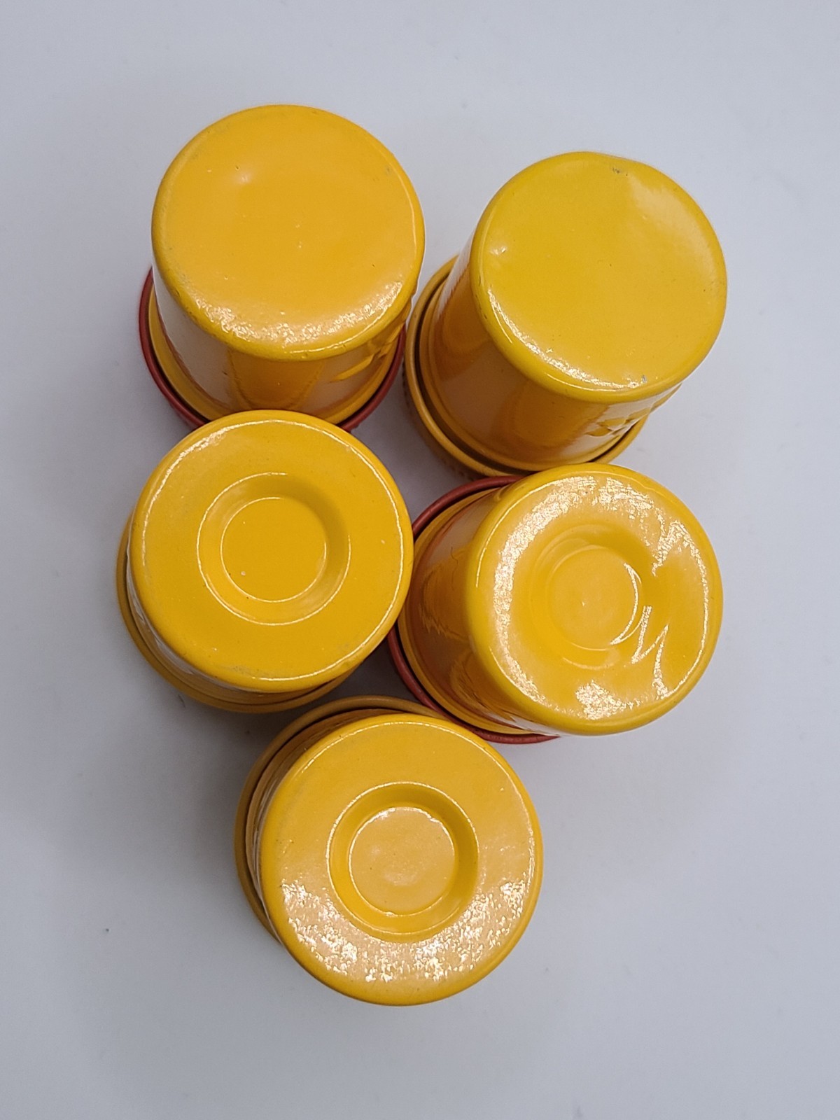 5 Kodak 35mm Metal Film Canisters YELLOW with LIDS – Preowned Vintage (w)