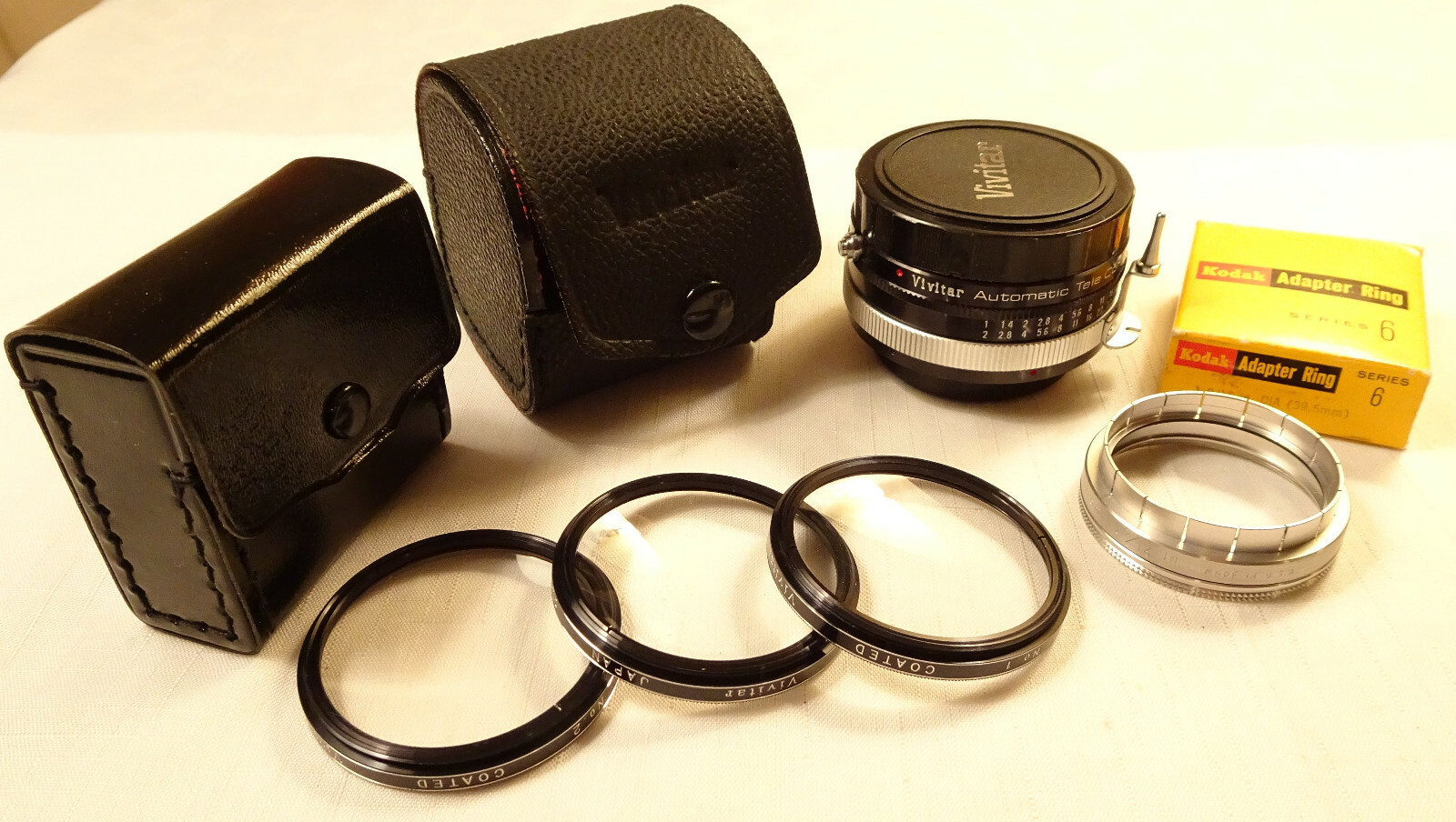 Vivitar TeleConverter 2X-3 Close-Up 52mm Set Kodak Adapter Ring Series 6 39.5mm