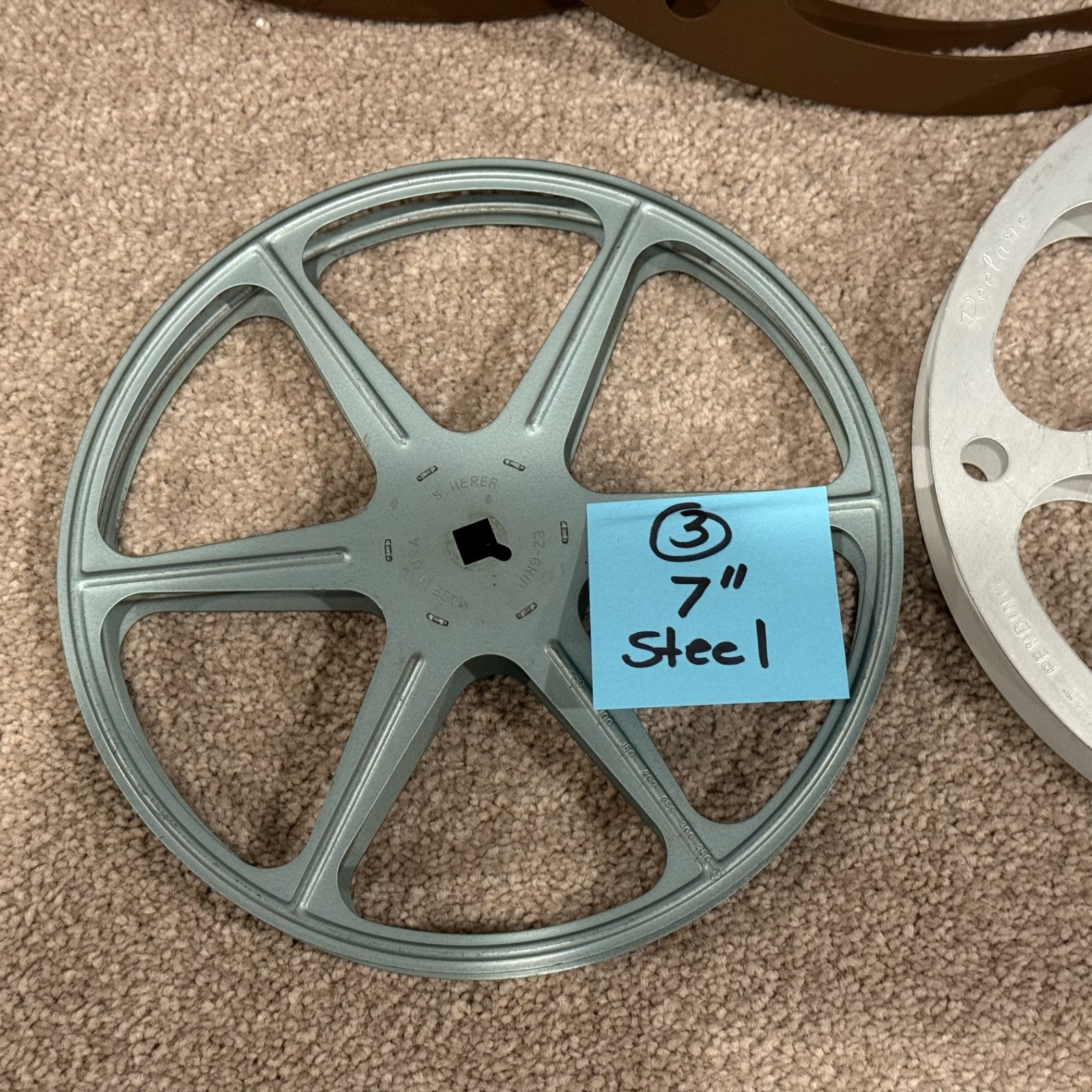 Vintage 16mm Film Reel & Canister Estate Lot (7 Pieces Total) incl Goldberg Bros