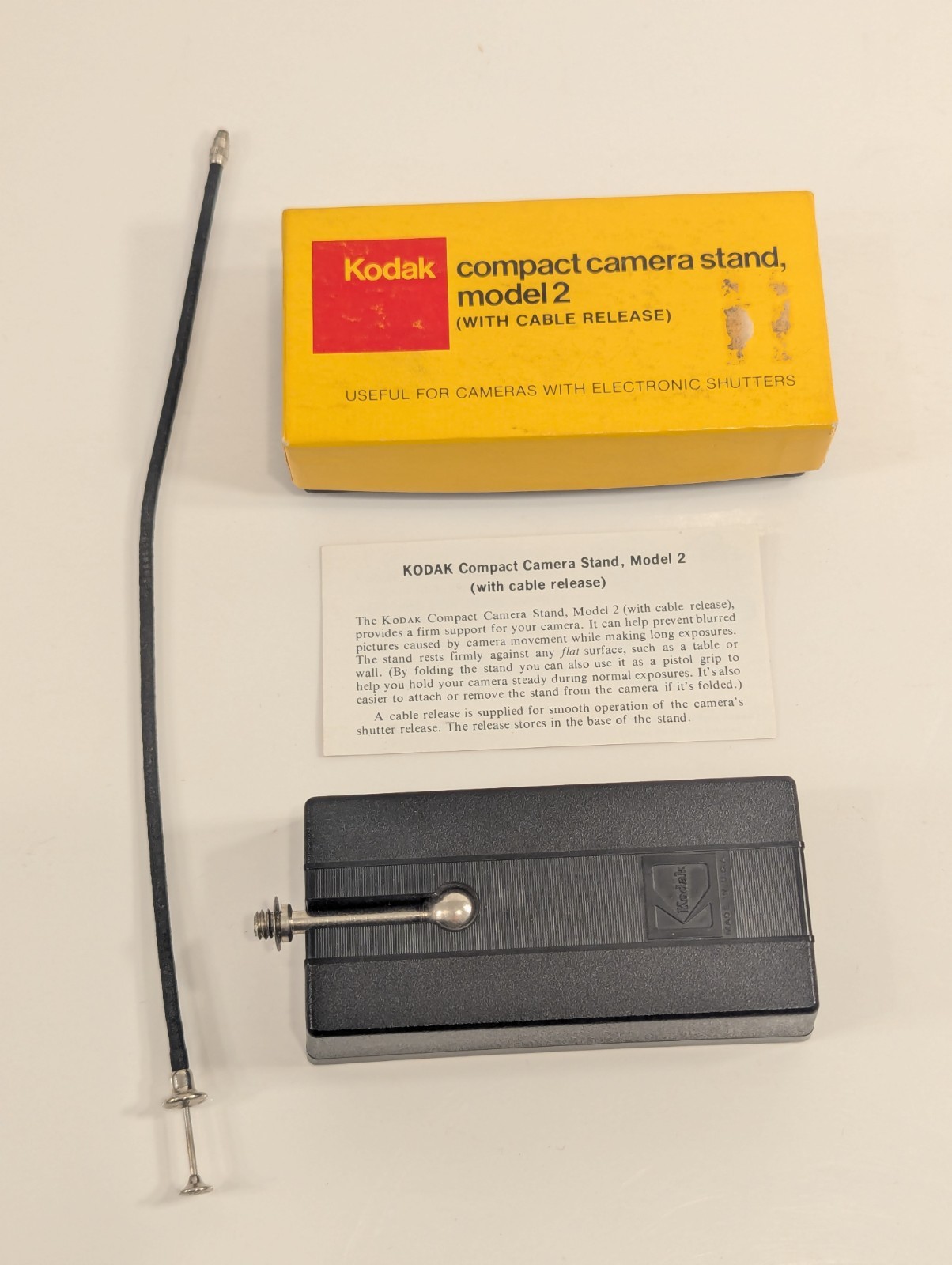 Vintage Kodak Compact Camera Stand model 2 with cable release, box, instructions