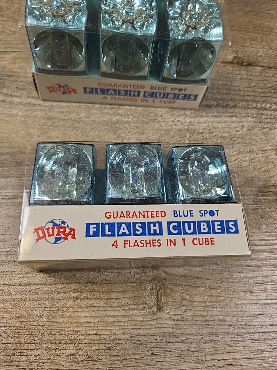 Lot Of 9 / 3 Pack Vtg Camera Flash Cubes RARE! DURA BLUE SPOT 4 Flash n 1 📸 24A
