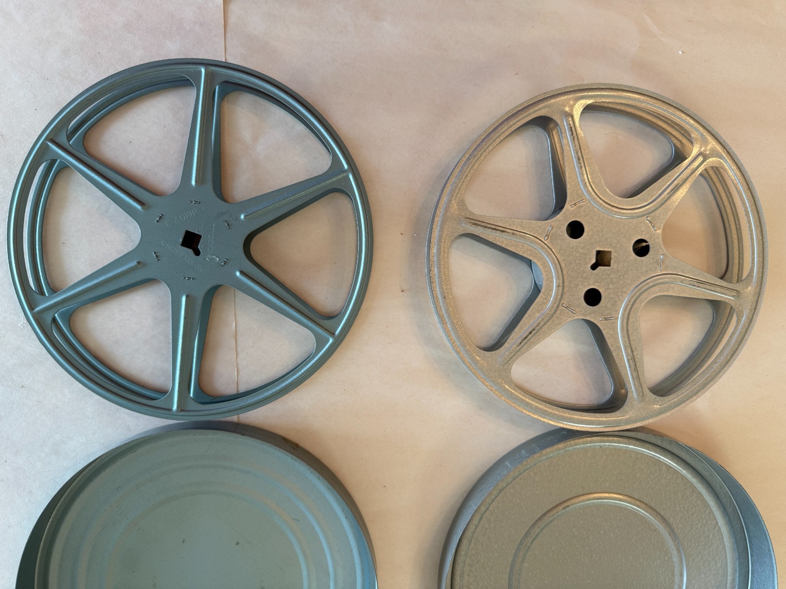 Vintage Metal Film Reels & Canisters — Lot of 2