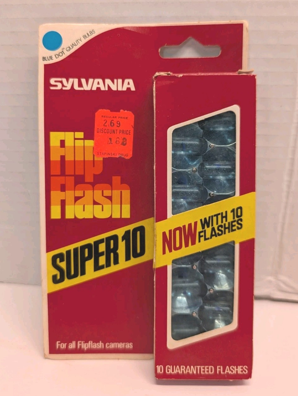 Sylvania Blue Dot Flip Flash Super 10 Flashes | NOS, For Flipflash Cameras