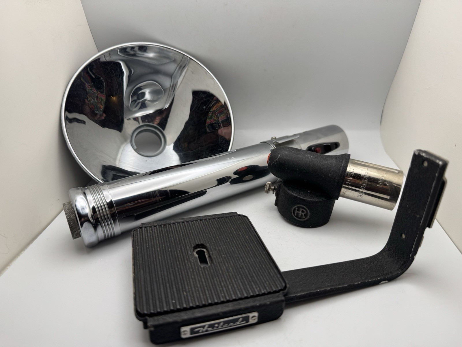 Vtg. Heiland Synchronar 3 Cell Flash Handle With Clamp | Star Wars Lightsaber (A