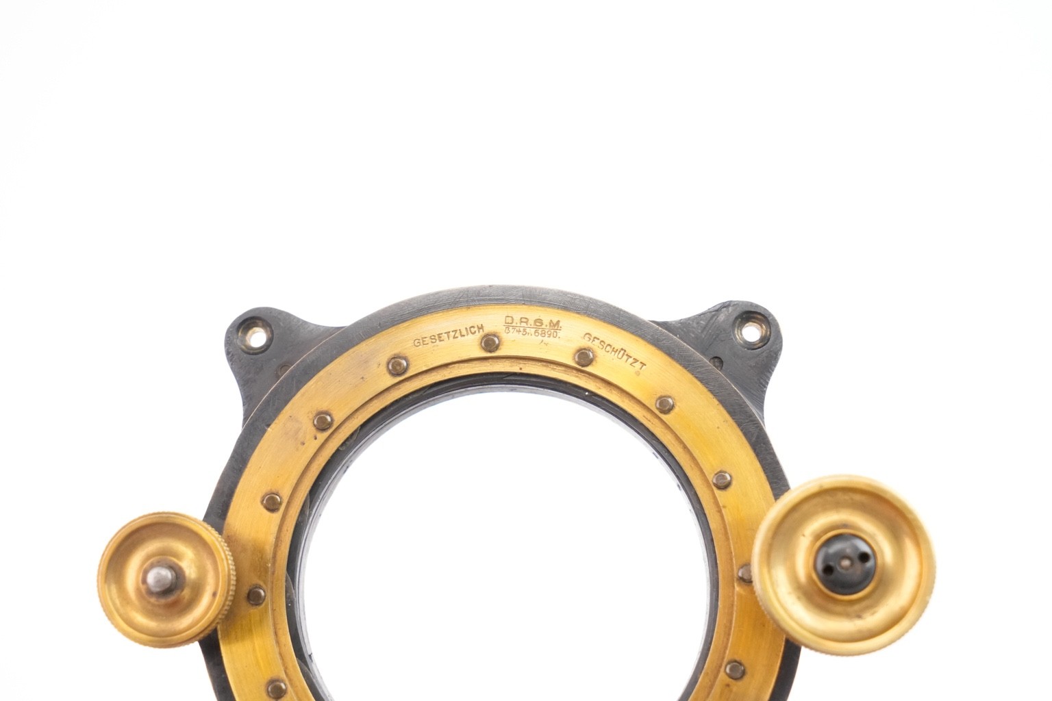 Iris ring for photographic lens attachment. Circa 1900.