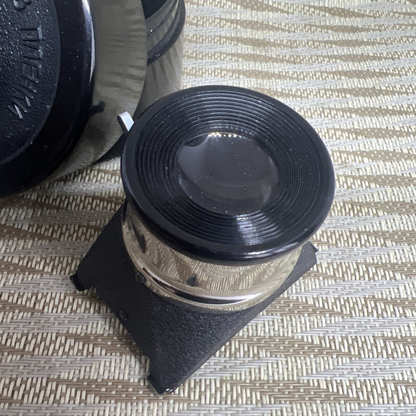 Vintage magnifying loupe for viewing film frames L-5 Bakelite box USSR KOMZ