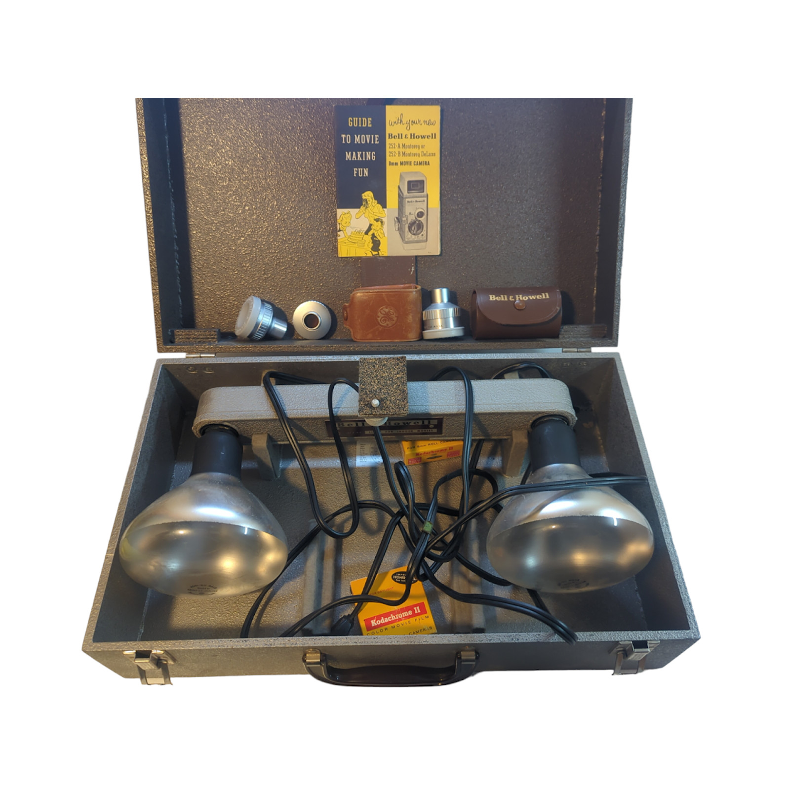 Vintage 1960s Working Bell & Howell Indoor Light Bar Lamp Movie Original Case