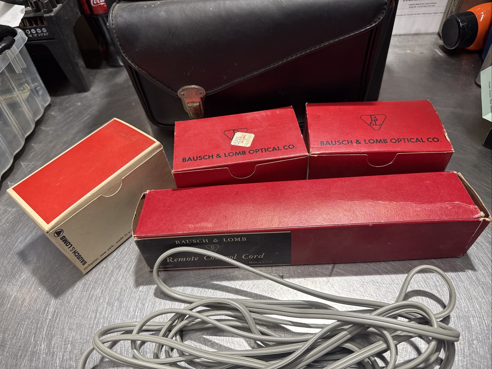 BAUSCH LOMB REMOTE CONTROL CORD IN ORIG. BOX With Several Slide Stiffeners