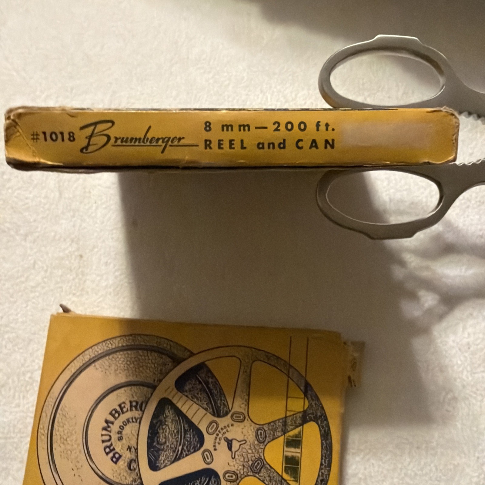 Set of 2 vintage Brumberger Reel And Can 8mm 200ft #1018 Tempered Steel Movie