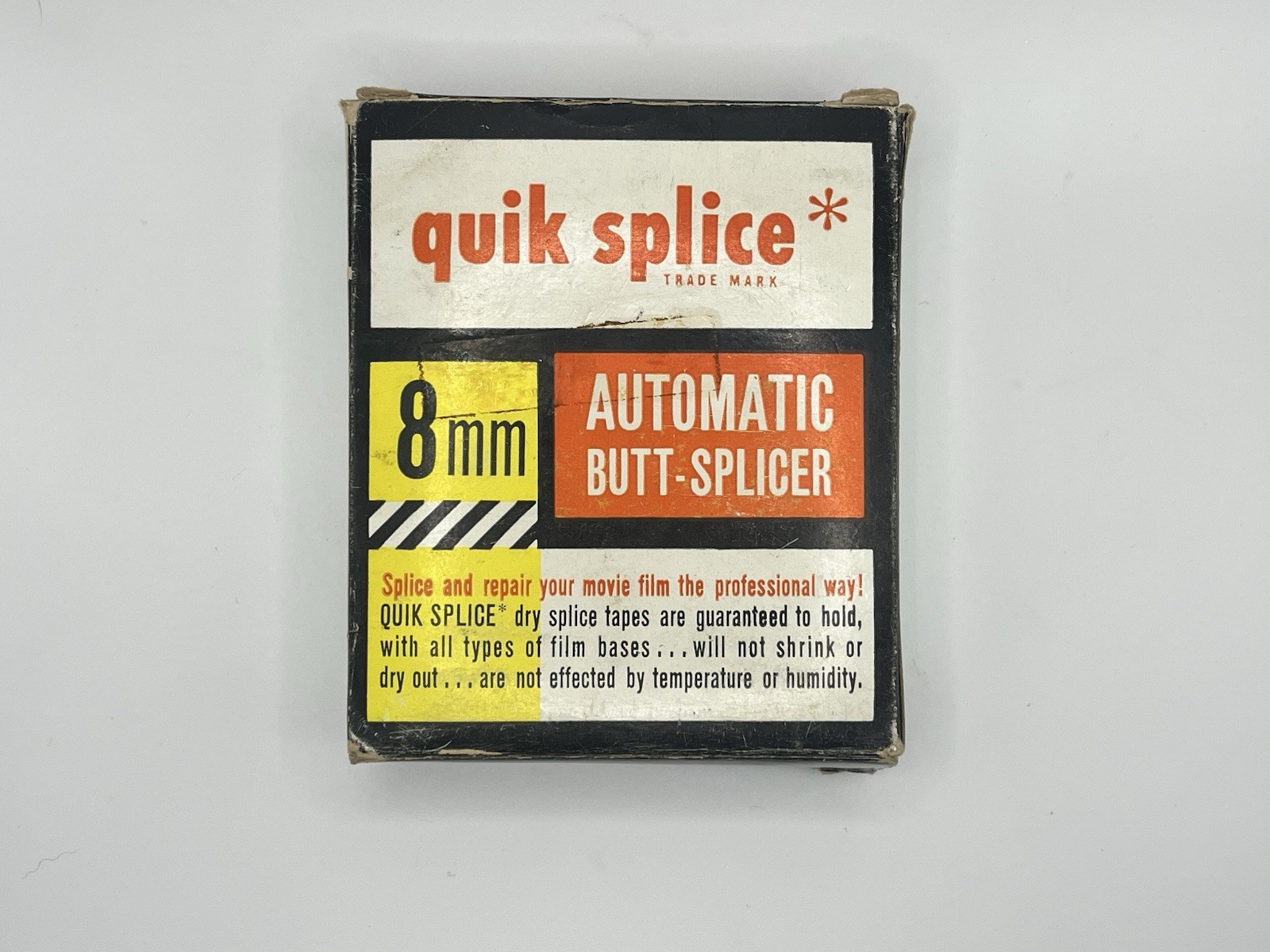 Quik Slice Movie Film Splicer, 8mm Automatic Butt Slicer, NEW OLD STOCK