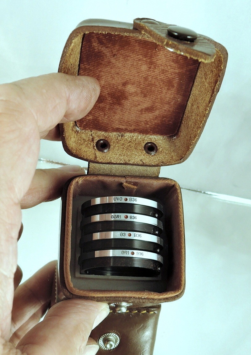 Flexaret MEOPTA RARE set Shade Hood B40 & Filters B36 Czechoslovakia Genuine