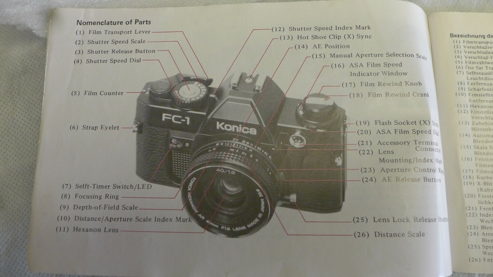 Konica FC-1 35mm Camera Instruction Manual – Original
