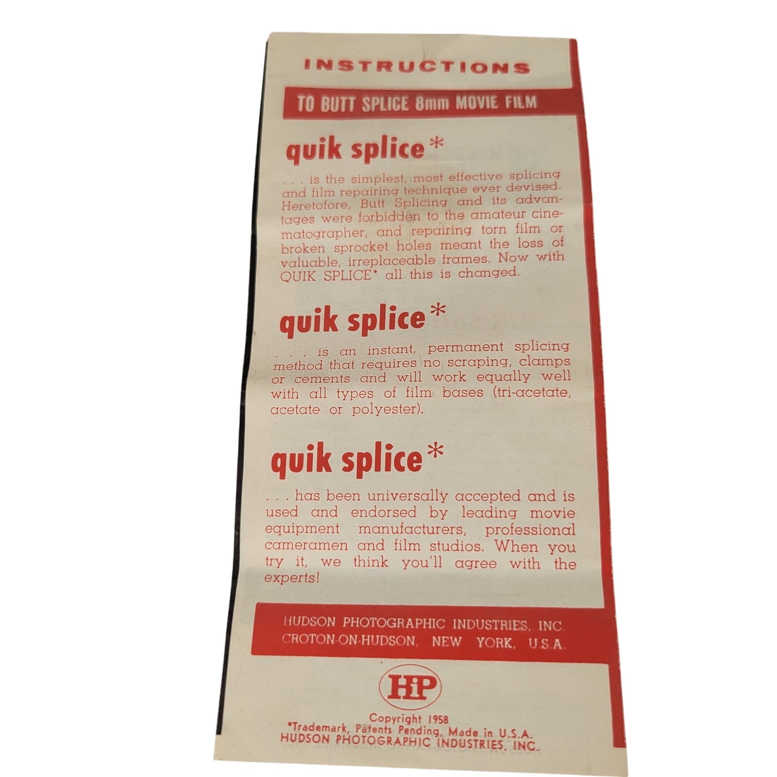 Vintage Quik Splice Movie Maker’s Workshop 8mm 16mm Film Splicing Kit w/ Box