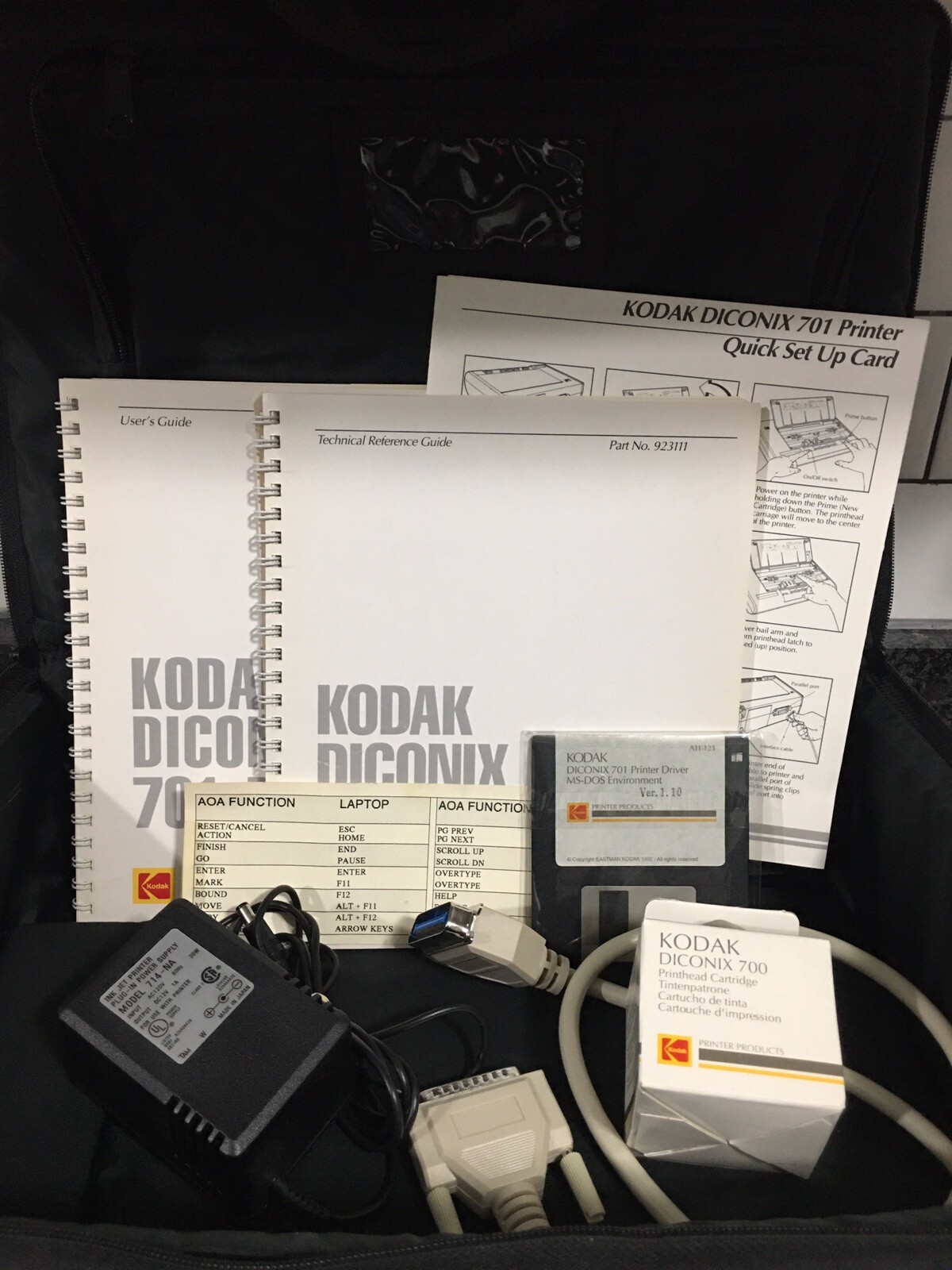 Vintage rare Kodak Diconix Printer, Printhead,case,manuals,Cable,power adapter