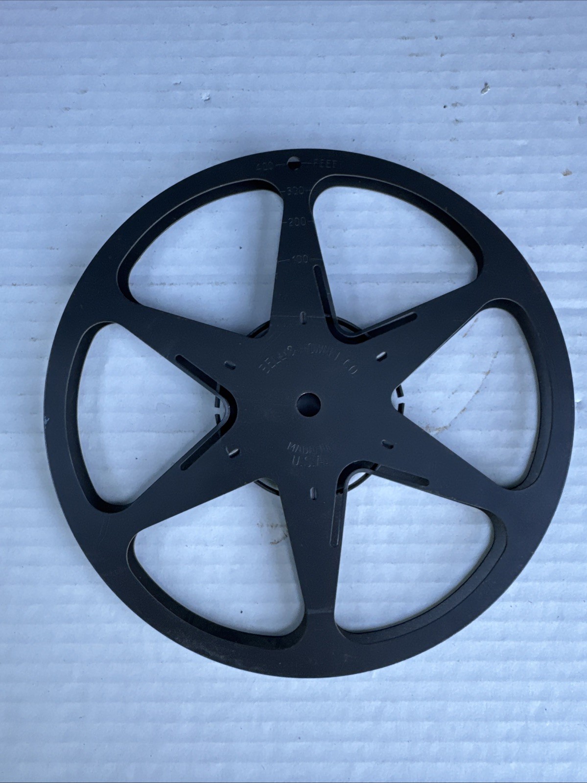 Vintage Bell & Howell 7” Metal Film Reel 400ft Movie Take Up Spool USA