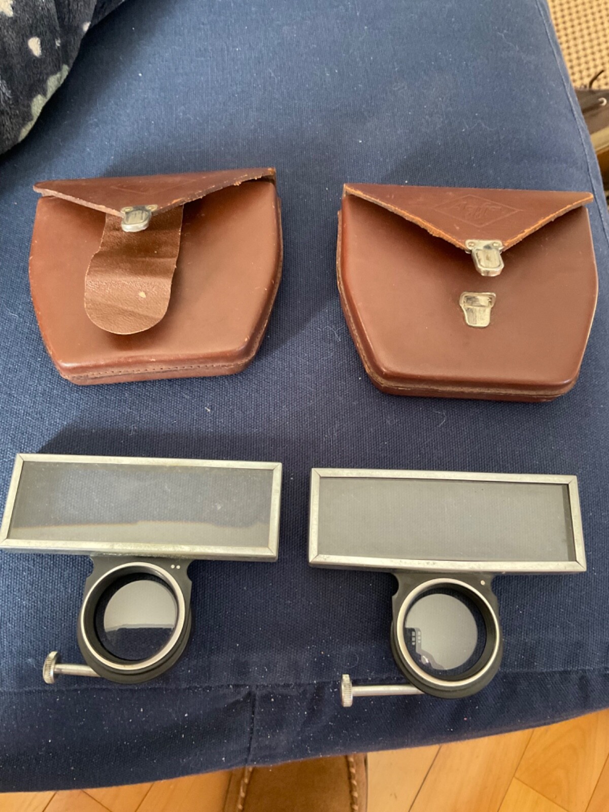 VINTAGE AGFA KARAT PROXIMETER I & II CLOSE UP LENS + LEATHER CASES — CLEAN