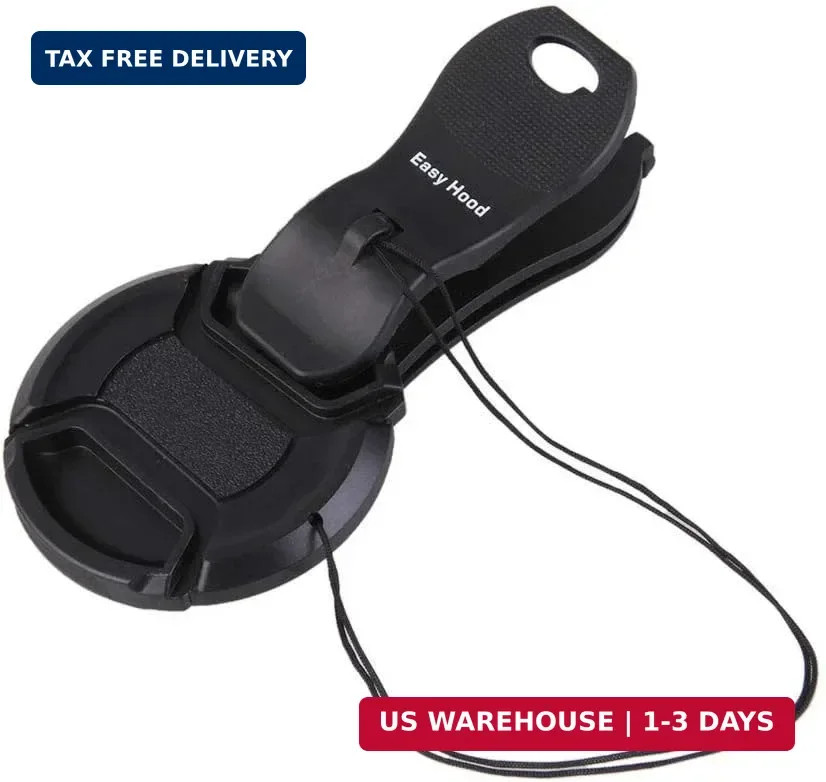 Easy Hood Clip-On Lens Cap Keeper, Anti Lost Camera Lens Cap Holder Strap Keeper