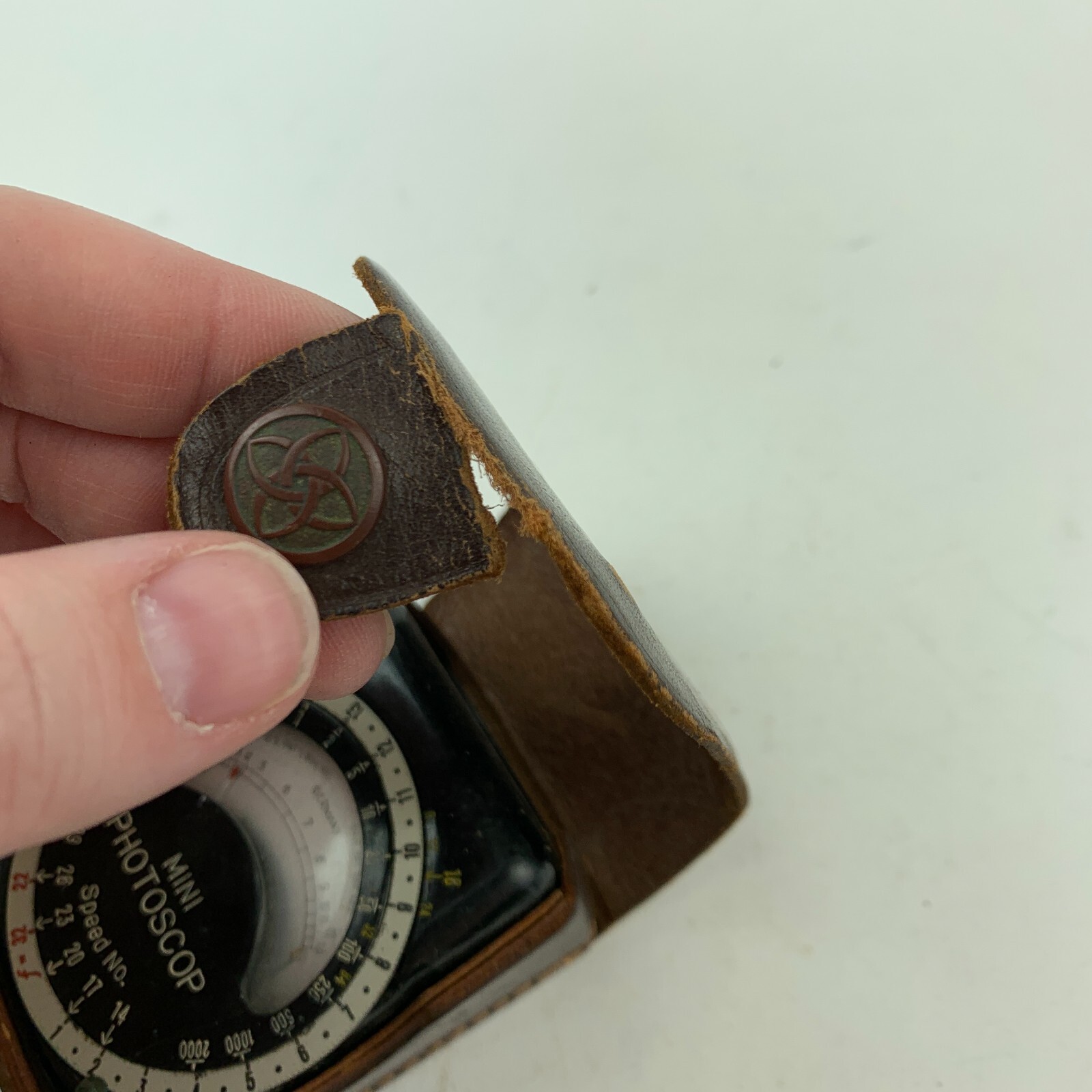 Vintage Mini Photoscop Camera Light Meter Leather Case Made in Germany Untested