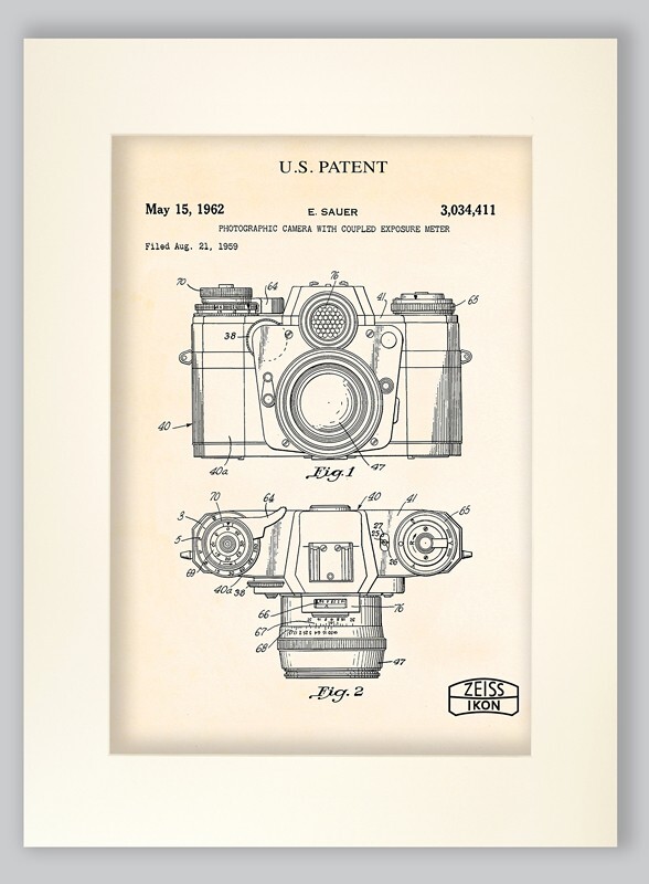 US Patent Drawings for Contarex Bullseye Camera Zeiss Ikon