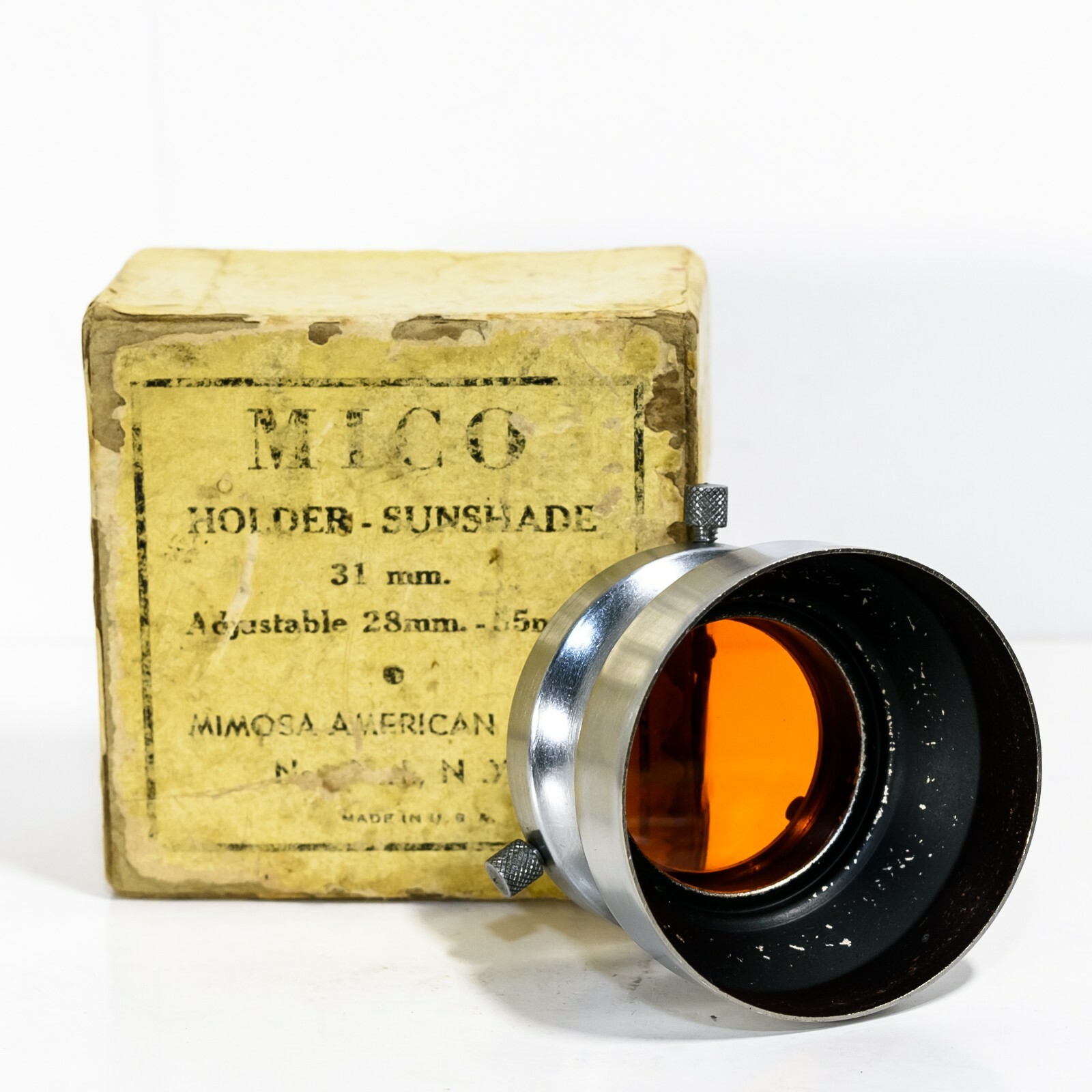 MICO (Mimosa American Corp.) Lens Filter Holder & Shade | Orange Filter | Excell