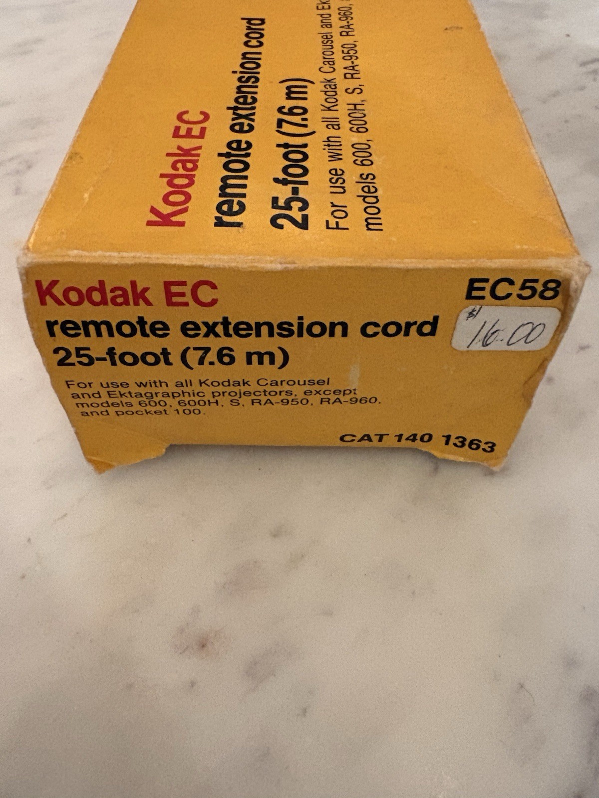 Vintage Kodak EC58 25ft Remote Extension Cord EC-58 NOS w/Original Box Carousel