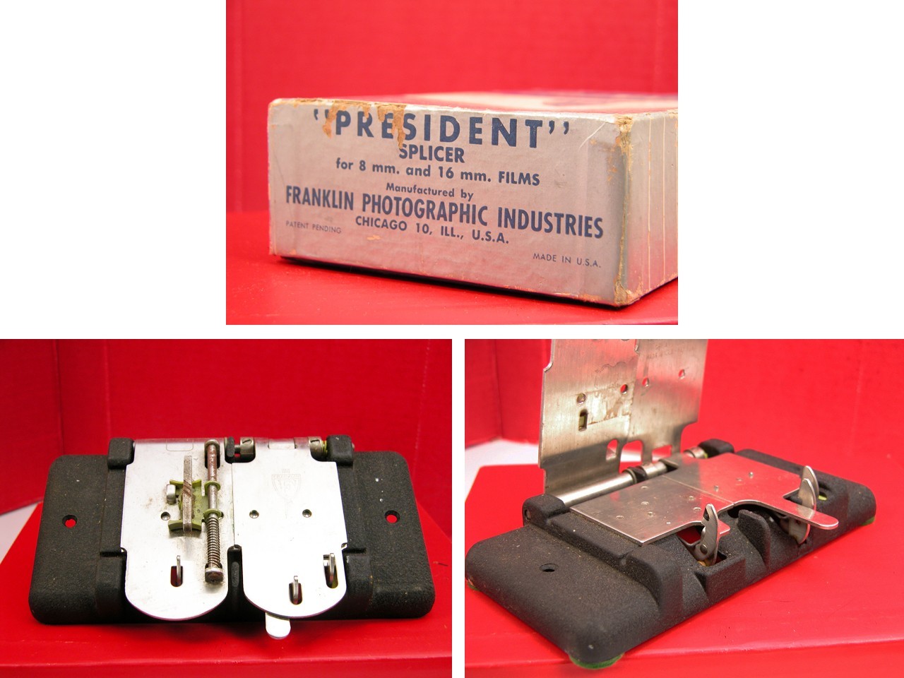 Working Franklin 16mm & Regular 8mm Movie FILM SPLICER With Box & Instructions