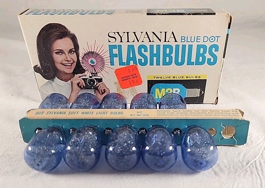 10 Vintage Sylvania Blue Dot Flash Bulbs M3b Flashbulbs For Camera,new Old Stock