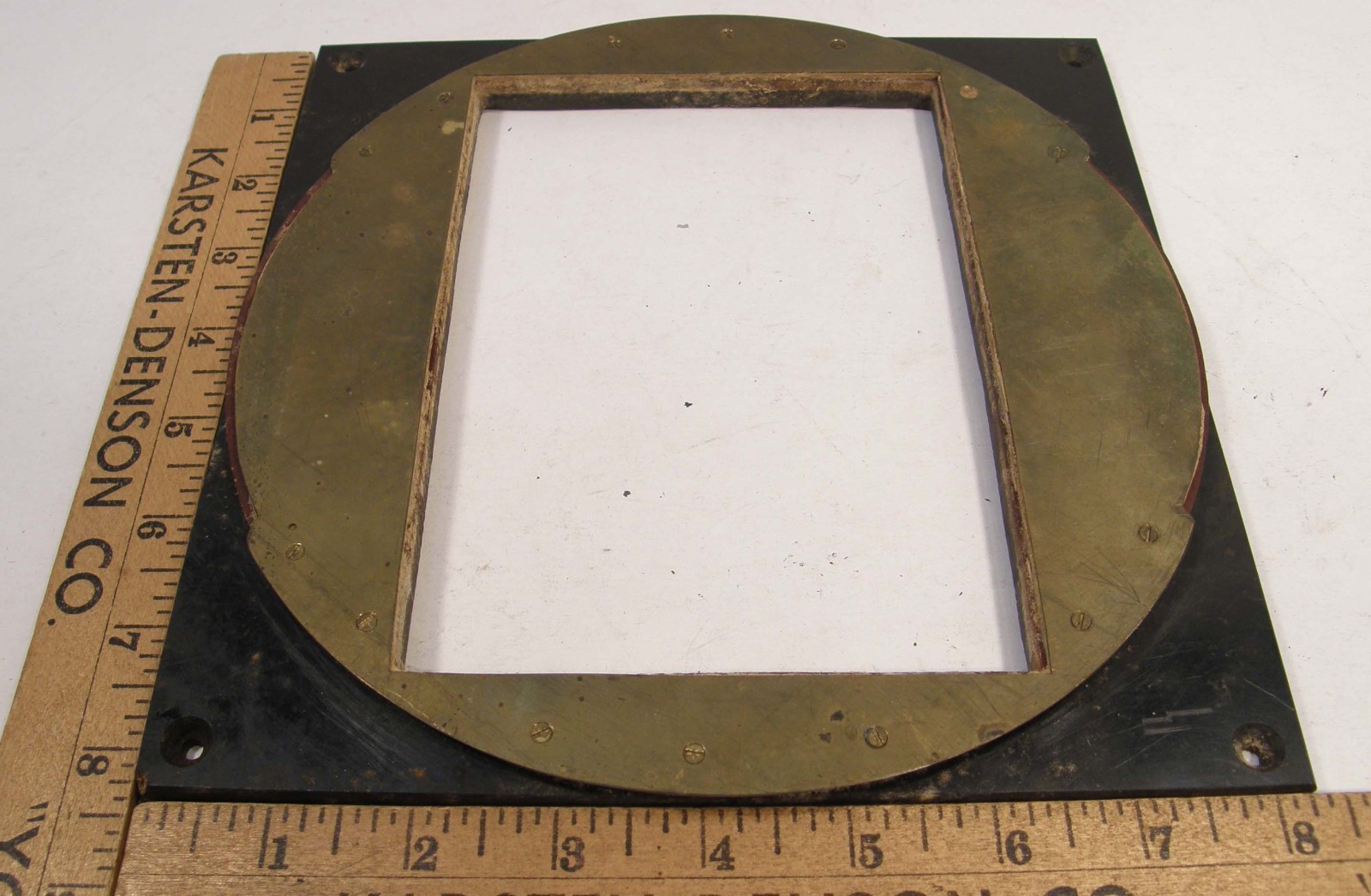 HOMEMADE VINTAGE 4 1/2″ BY 6 1/2″ ROTATING BACK PART FOR LARGE FORMAT CAMERA