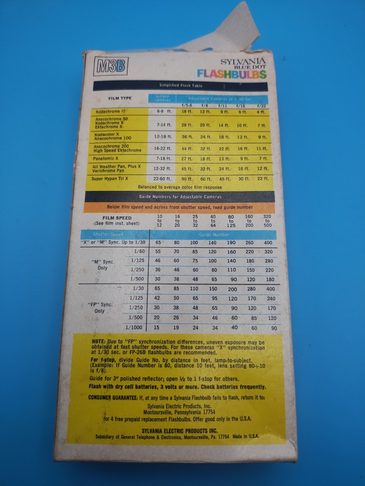 Vintage Sylvania Blue Dot M3B Flashbulbs 12-Pack