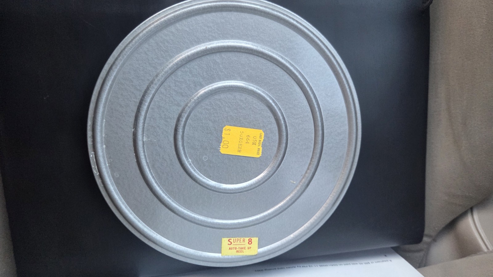 Harwood Chicago Auto-Take-Up Film Reel with Can, 7-Inch / 400 ft. Vintage